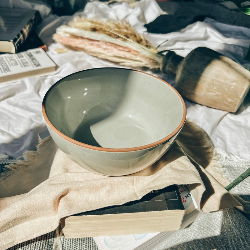 Mora Ceramic Bowls For Kitchen, 28oz - Bowl Set of 4 - For Cereal, Salad, Pasta, Soup, Dessert, Serving etc - Dishwasher, Microwave, and Oven Safe - For Breakfast, Lunch and Dinner - Earl Grey - Image 5